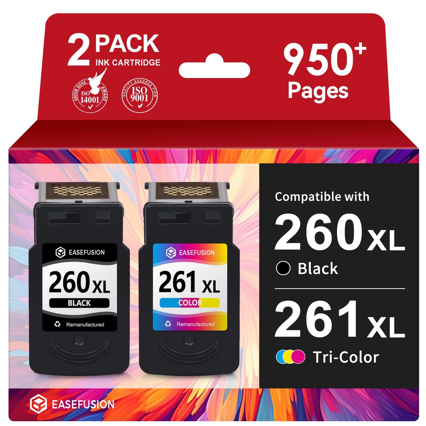 EaseFusion 260XL 261XL Replacement for Canon 260 and 261 Ink Cartridges
