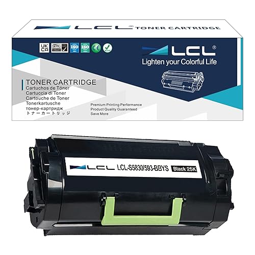 LCL S5830dn S5830 Toner Cartridge Replacement for Dell 593-BBYT 593-BBYS 593-BBYR X68Y8 8XTXR 2JX96 25000 Pages for Dell S5830dn S5830 Printers