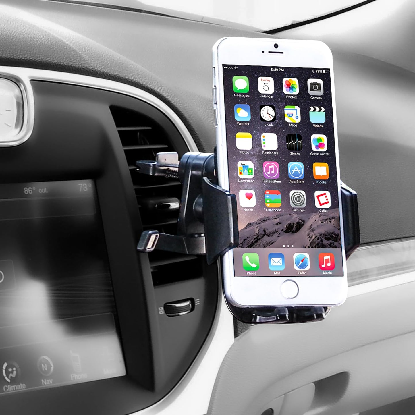 Universal Vehicle Cell Phone Holder - Universal Car Adjustable Mount with Expanding Hands Free Cradle