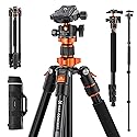 K&F CONCEPT Tripod for Camera, 78" Aluminum Camera Tripod, 81" Tripods & Monopods, Stable Heavy Duty Travel Tripod for DSLR Cameras, Max Load 22 lbs