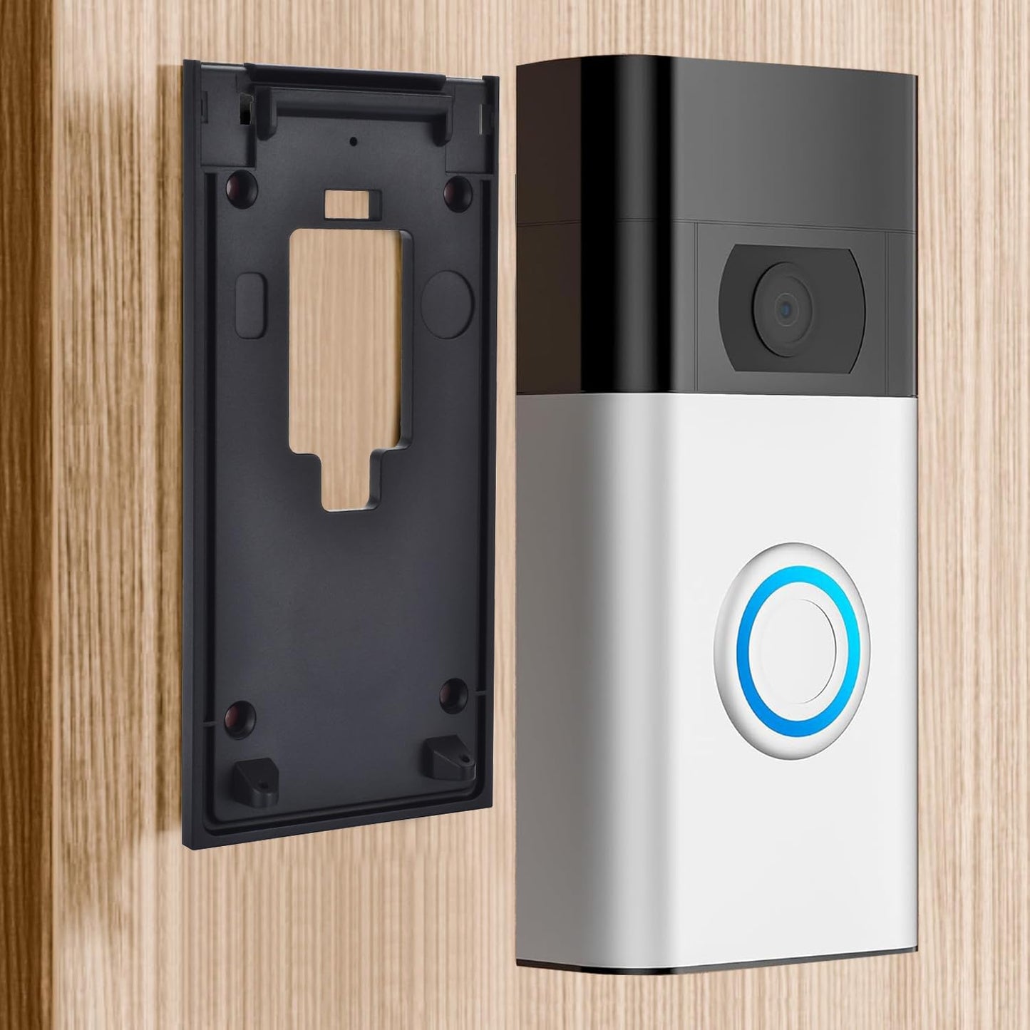 Fansoun No-Drill Adhesive Mount for Ring Video Doorbell (2nd Generation - 2020 Release), Mounting Bracket Accessories for Apartments Office Houses