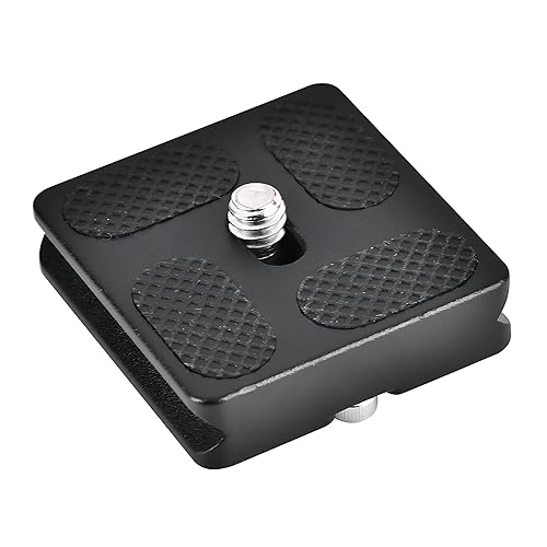 Acouto for PU40 Quick Release Plate with 1/4inch Screw Mount for Tripod Ball Head SLR Camera Alloy Rubber