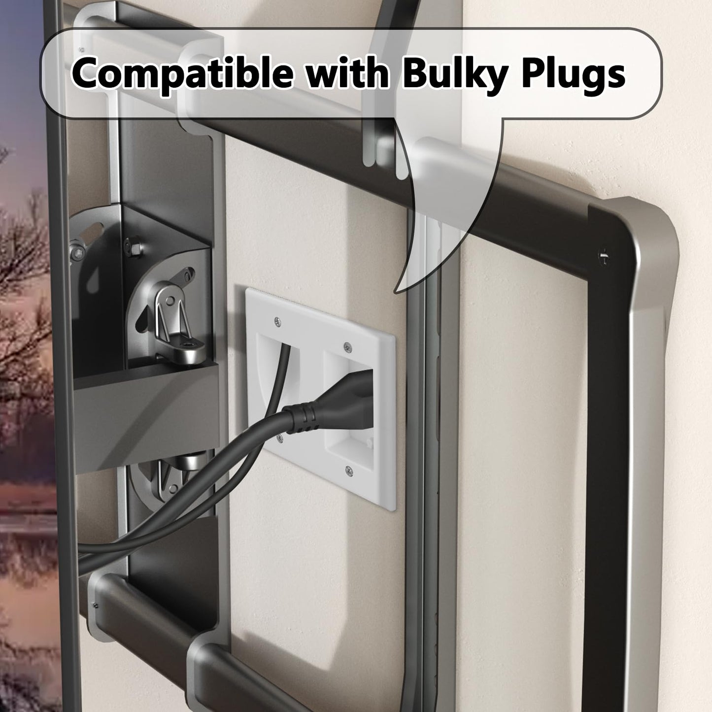 in Wall Cable Management Kit for Wall,Hide Cords Wall Mounted TV,Power Bridge Wall Kit for TV,Recessed Outlet for Organizing Cables Behind
