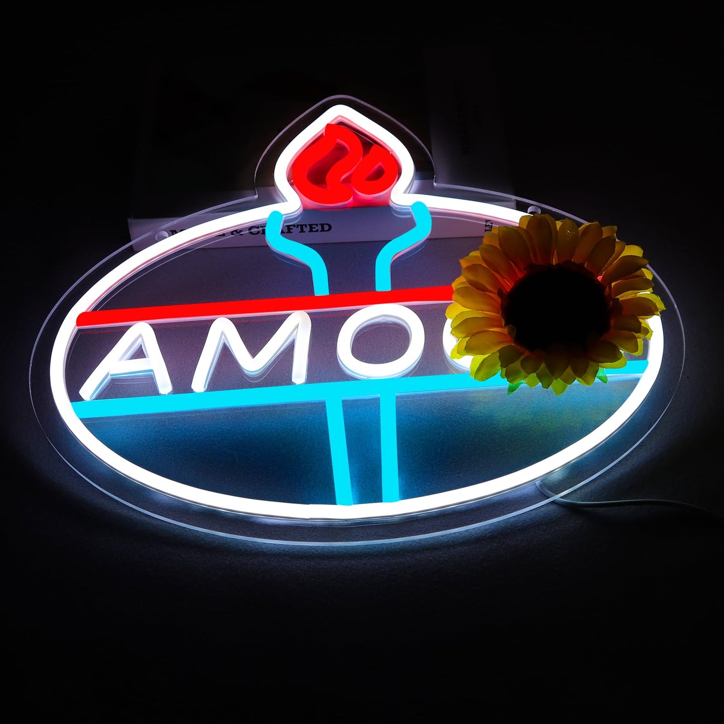WonderfulLife Oil Logo Neon Sign for Garage Decor,Led Signs for Man Cave Lube Store or Gasoline Station Display Lighting,5V USB,Easy Hanging.