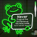 Inspirational Frog Neon Sign for Wall Decor, Positive Emotional Animals Frogs Wall Art Gifts for Him Her Women Men Coworker Employee Retirement (Green
