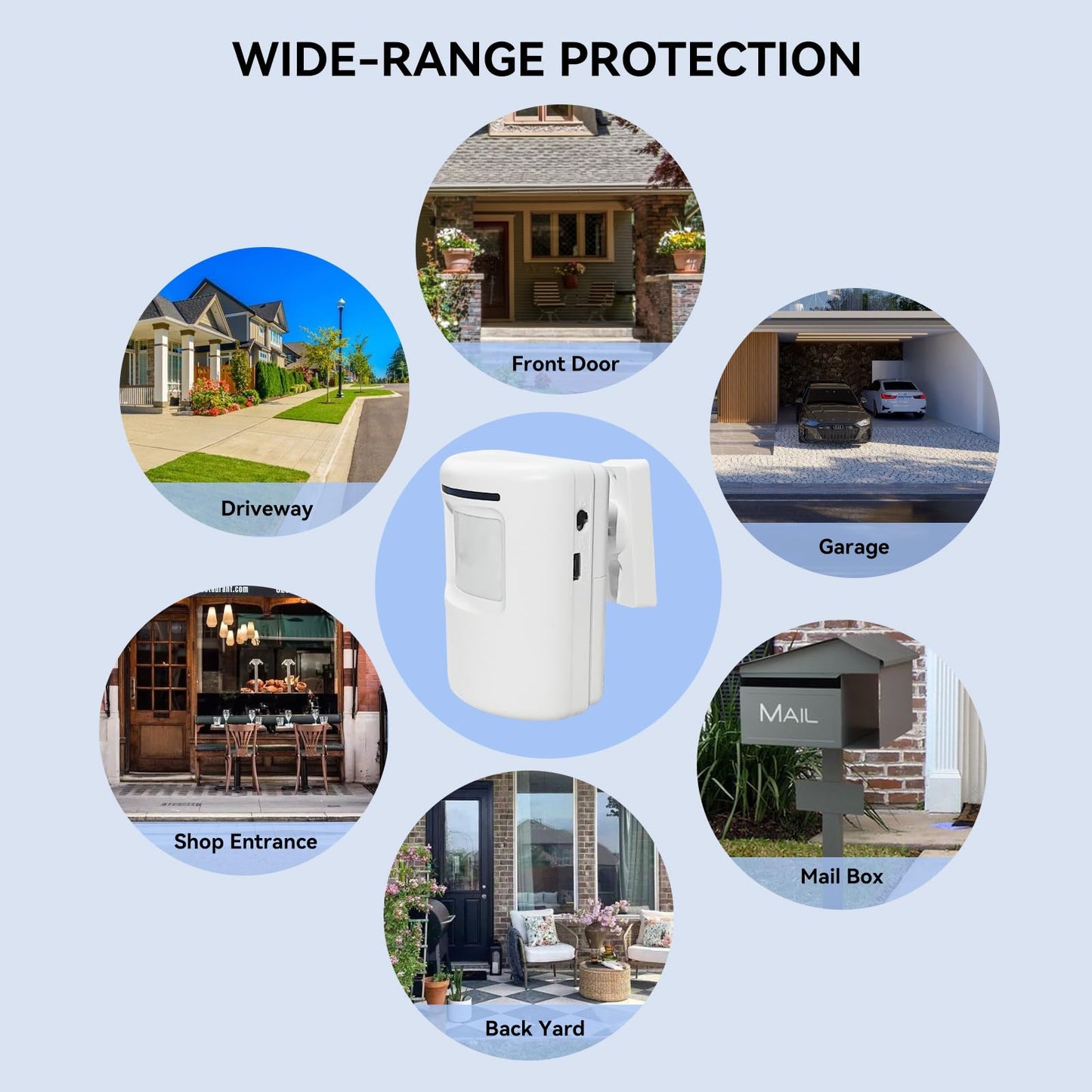 Long Range Wireless Driveway Alarm- Security Driveway Alert, Motion Detector Driveway Motion Sensor Alarm to Monitor and Protect Home Property (2