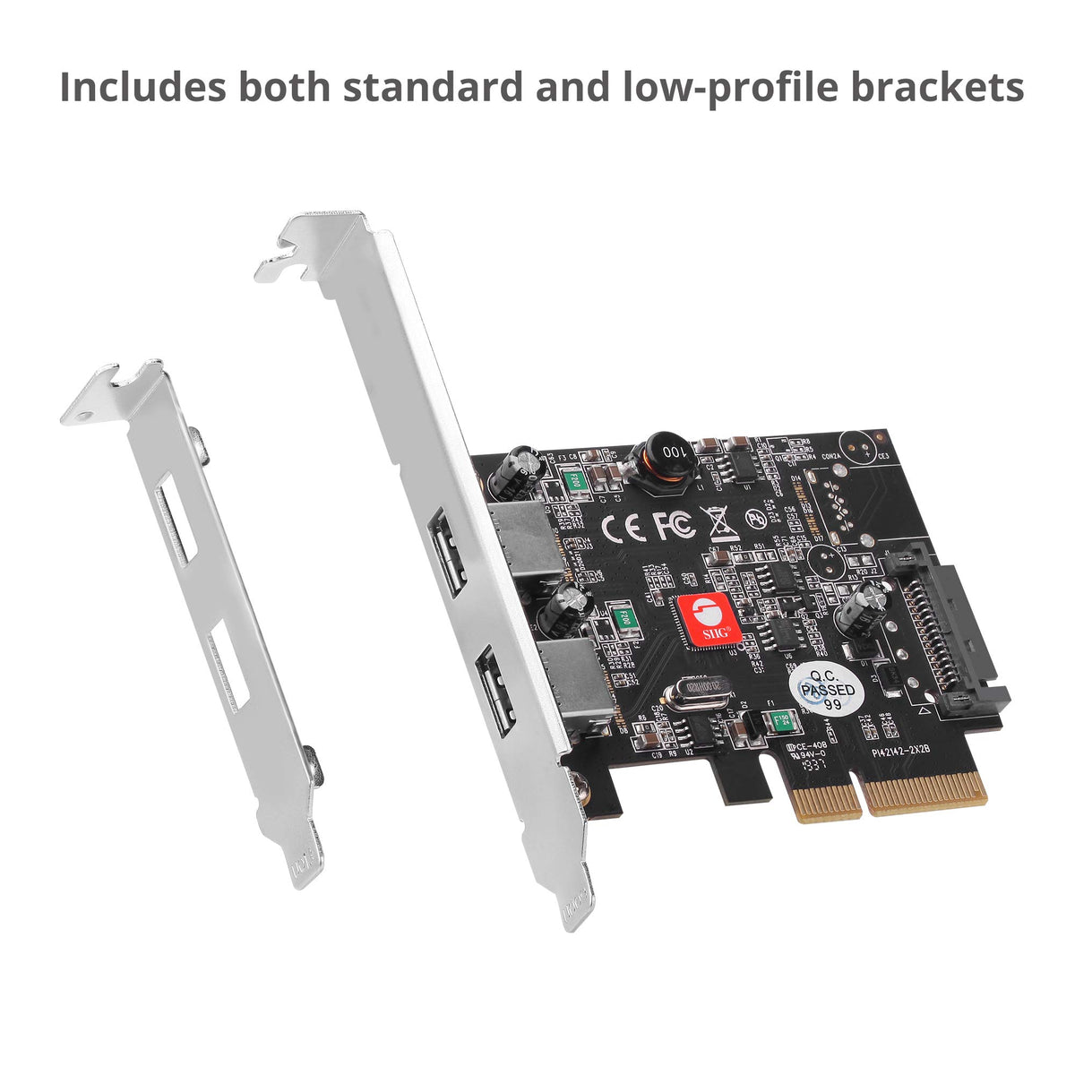 SIIG 2-Port USB 3.1 Gen 2 PCIe Card, 10Gbps, UASP, JU-P20912-S2