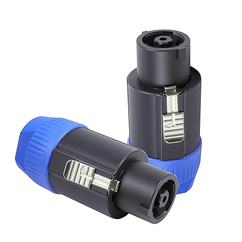HBU 2pcs 8 Pole Speakon Connector - Pack of 2 Pro Audio Jack Amplifier NL8 Speak-On Quick Lock Plugs - Compatible Neutrik Speak-On NL8FC, NL8FX