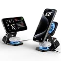 3-in-1 Wireless Charger Stand, LULULOOK 15W Magnetic Charger Wireless Fast Charging Station for iPhone 16/15/14 Series, Aluminum 5W Charger for Apple
