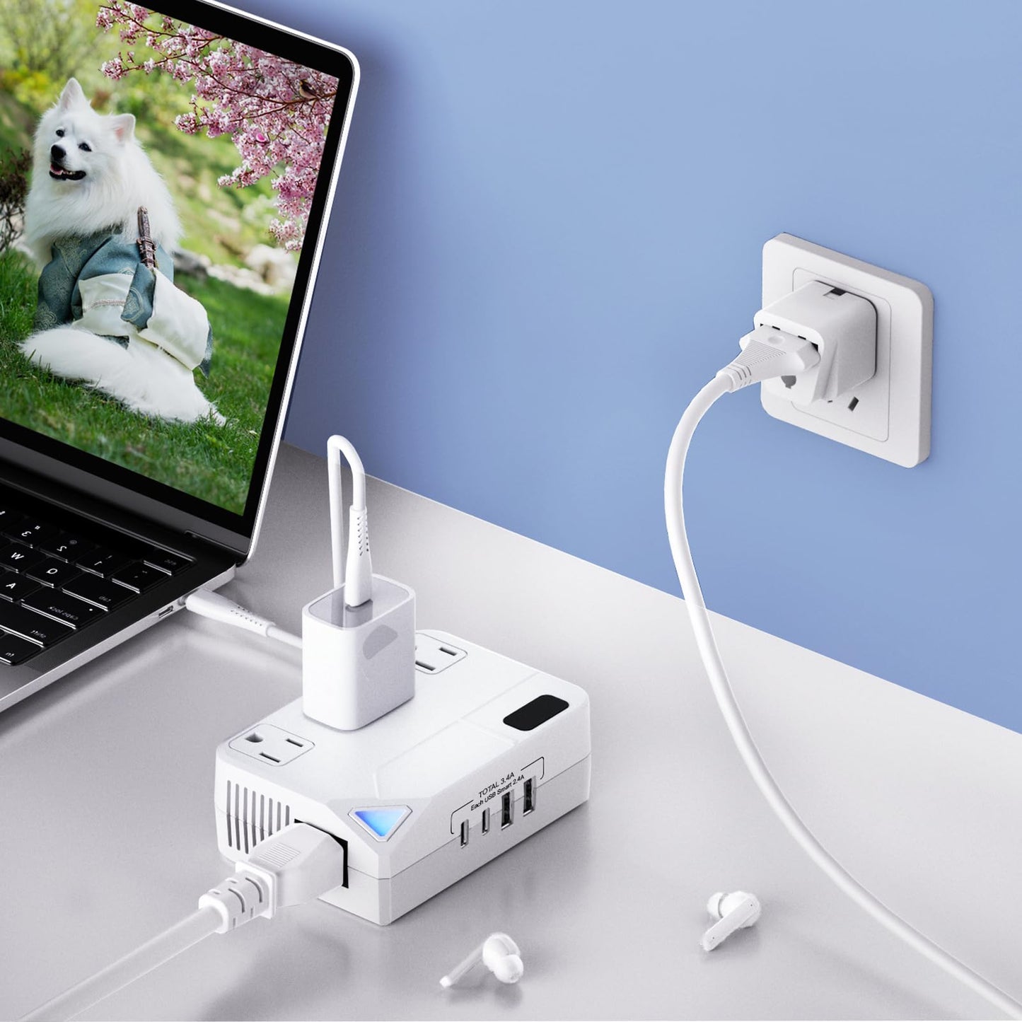 250W Conversion Plug, International Travel Converter with 2 USB and 2 USB-C Ports, lowering 220V to 110V for 100V-240V Areas and Different Countries…