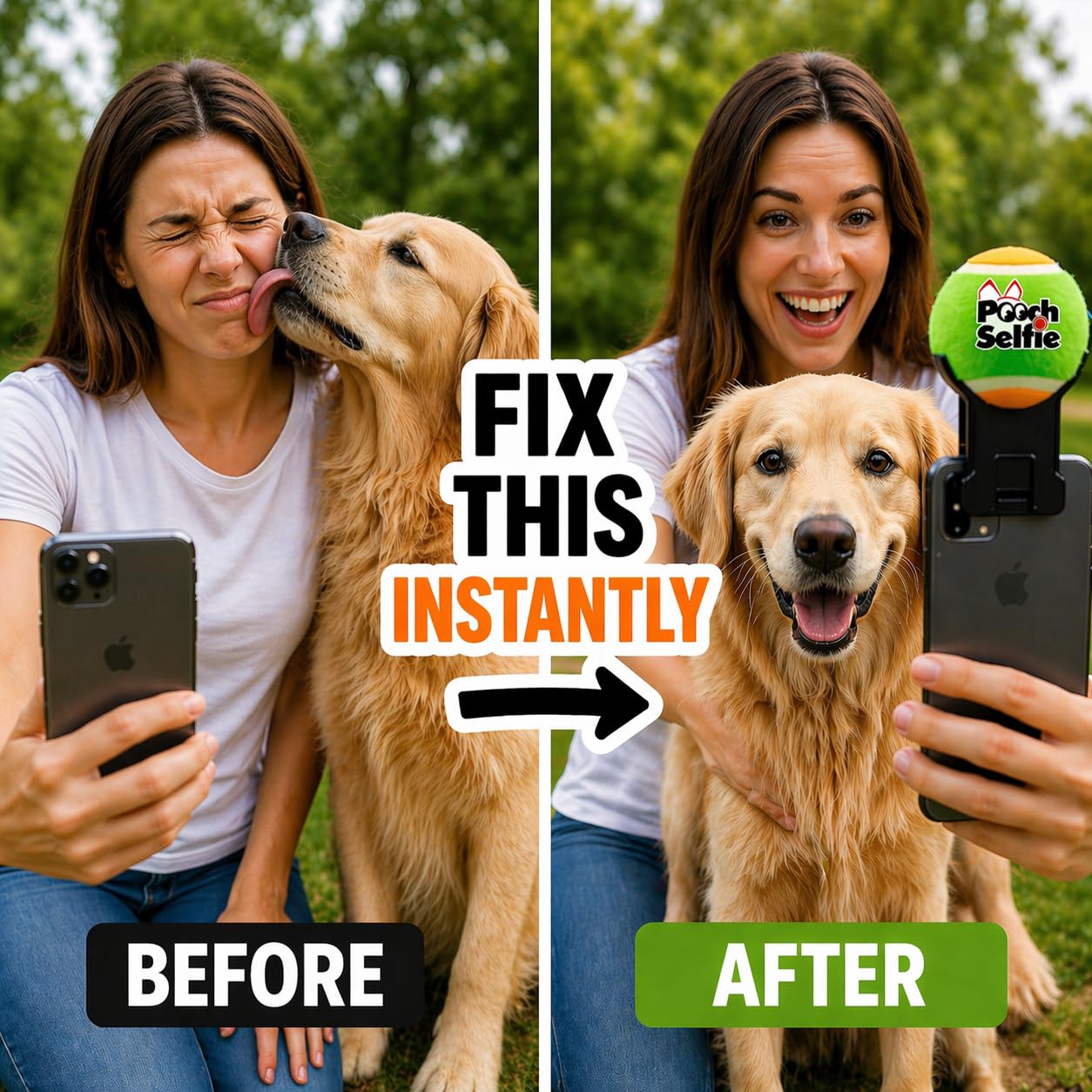 Pooch Selfie Dog Camera Toy Get Your Dog to Look at the Camera Instantly | Perfect Photos & Videos | Phone Clip with Attention-Grabbing Ball | As Seen