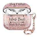 ZEKICE Compatible with AirPod Pro 2nd/1st Generation Case Cover Protective Shockproof Hard Cover Shell with Rose Gold Keychain, Case for Girl Women