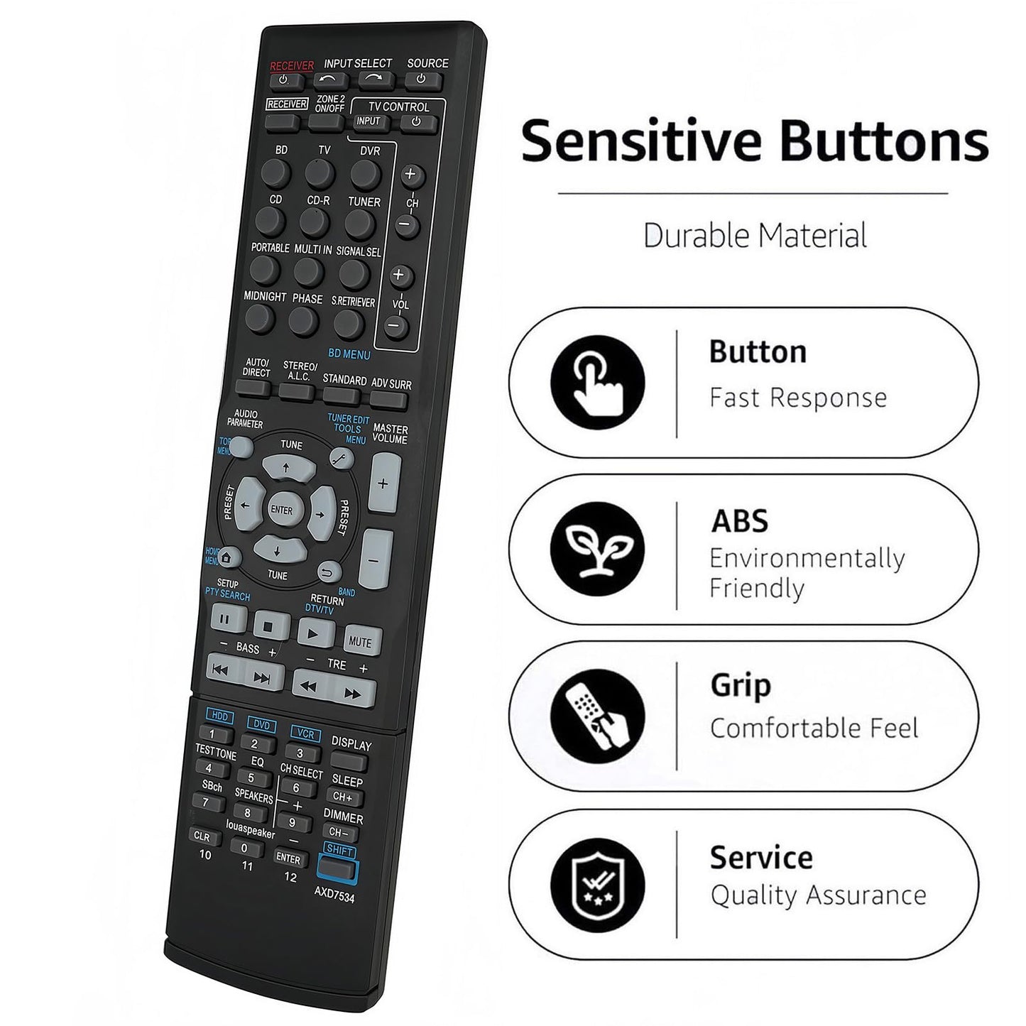 AXD7534 Replacement Remote Control Compatible for Pioneer VSX-519V-k Vsx-519v-s Audio Vidio Receiver