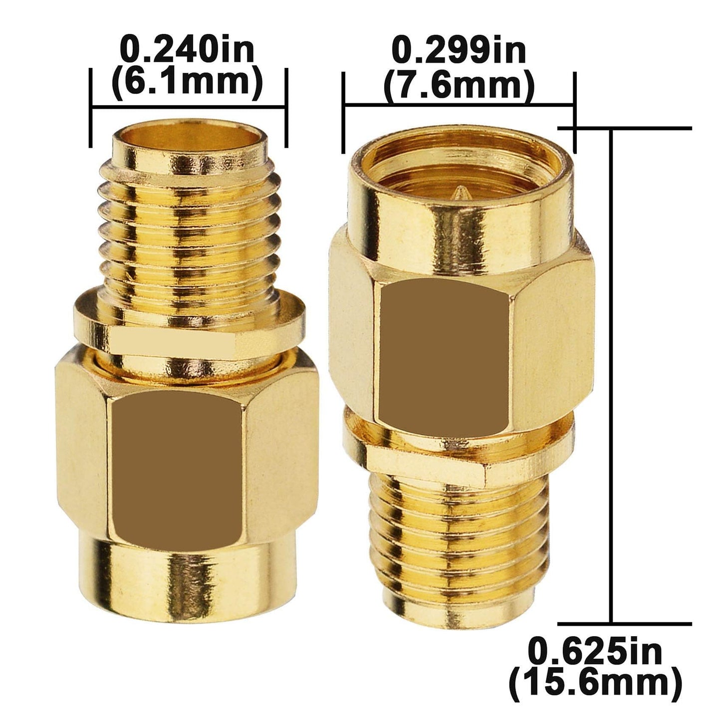 Boobrie SMA Male to Female Coax Coaxial Cable Adapter, Low Loss for WiFi & FPV Antenna Extension Cable Pack of 2
