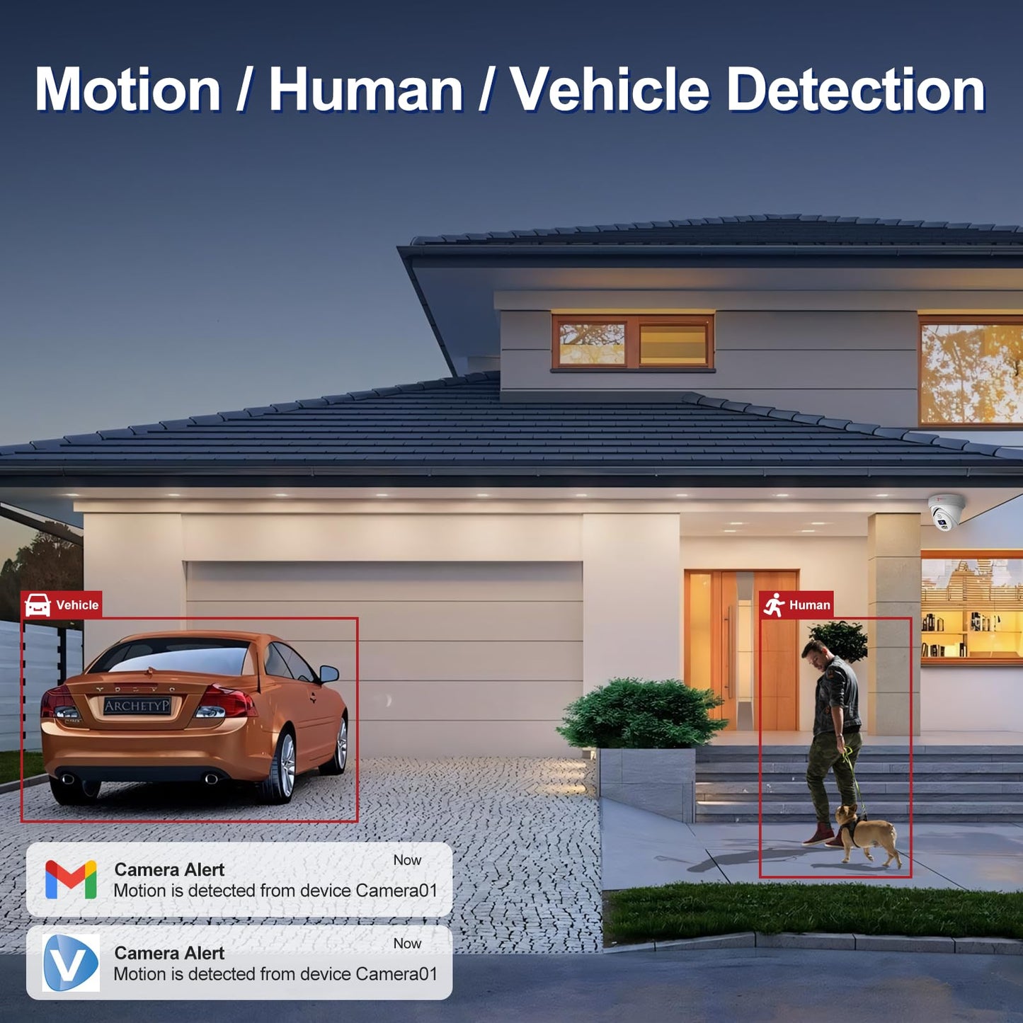 Anpviz 6MP PoE Camera, Turret 6MP UltraHD IP Camera Outdoor with Mic & Speaker, 100FT Smart Color Night Vision, PoE Security Cameras with AI Human