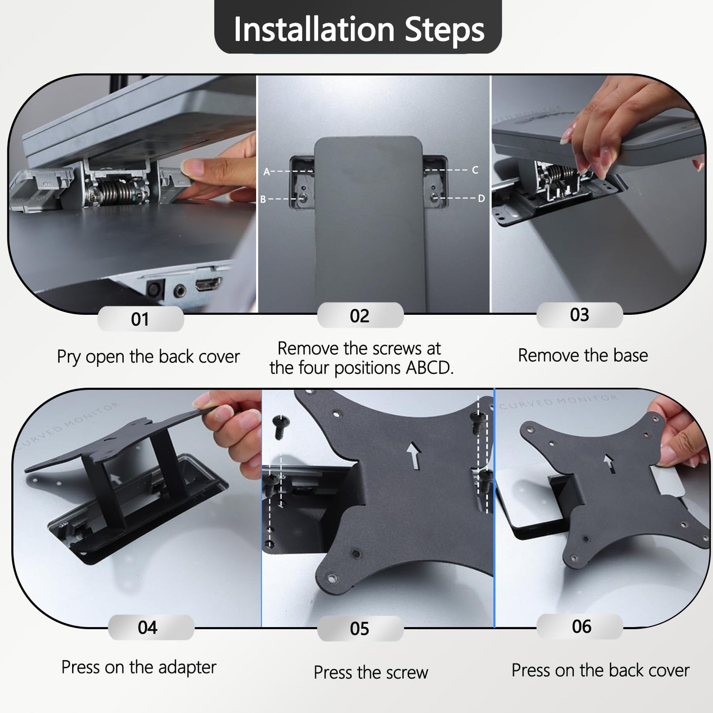 EX3203R VESA Adapter Compatible with BenQ 32" 35" Monitor?Fits EX3203R,EX3501R?- 75x75 to 100x100 Wall Mount