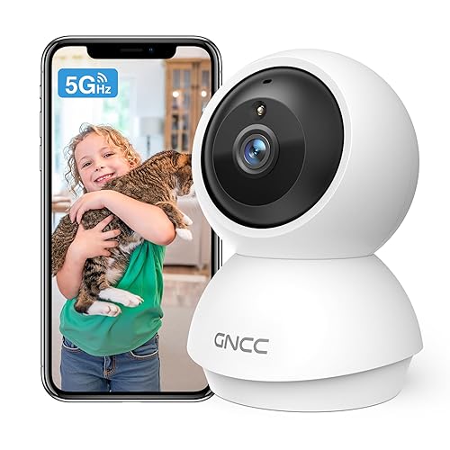GNCC 2K WiFi Cameras for Home Security, Security Camera Indoor, Baby/Pet Camera with Phone App, 2.4/5GHz, Motion Detector, Night Vision, 2-Way Audio