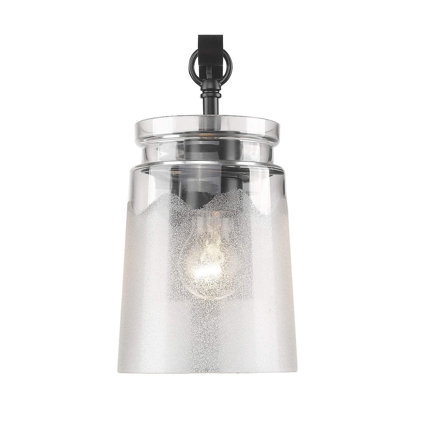 Golden Lighting 1405-1W BLK-Cag Travers Sconce - Damp, Black- Wall Sconce, Wall Sconces, Sconces Wall Lighting, Homestead, Farmhouse Light Fixtures