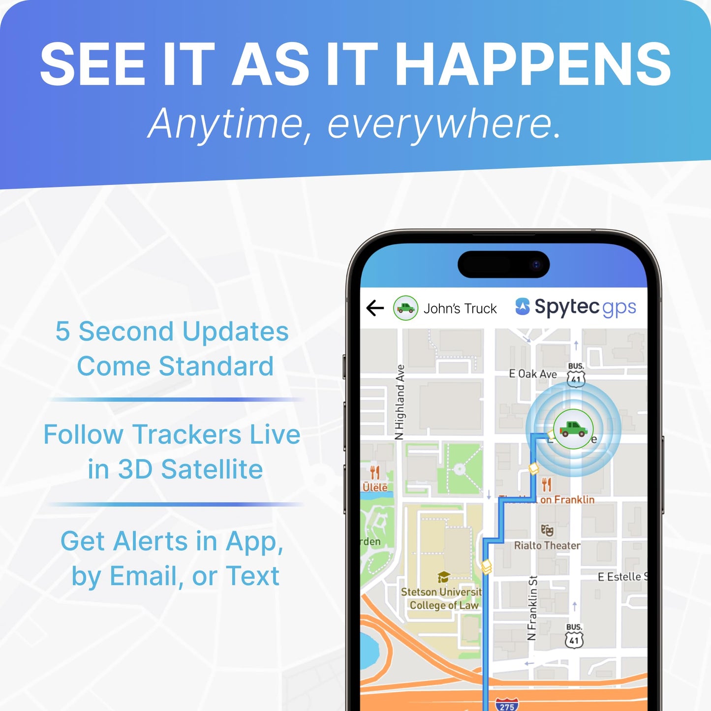 Spytec Atlas GPS Tracker for Vehicles & Kids (Subscription Required) | Up to 14-Day Battery Life | Waterproof Magnetic Case, Geofencing, Portable Real