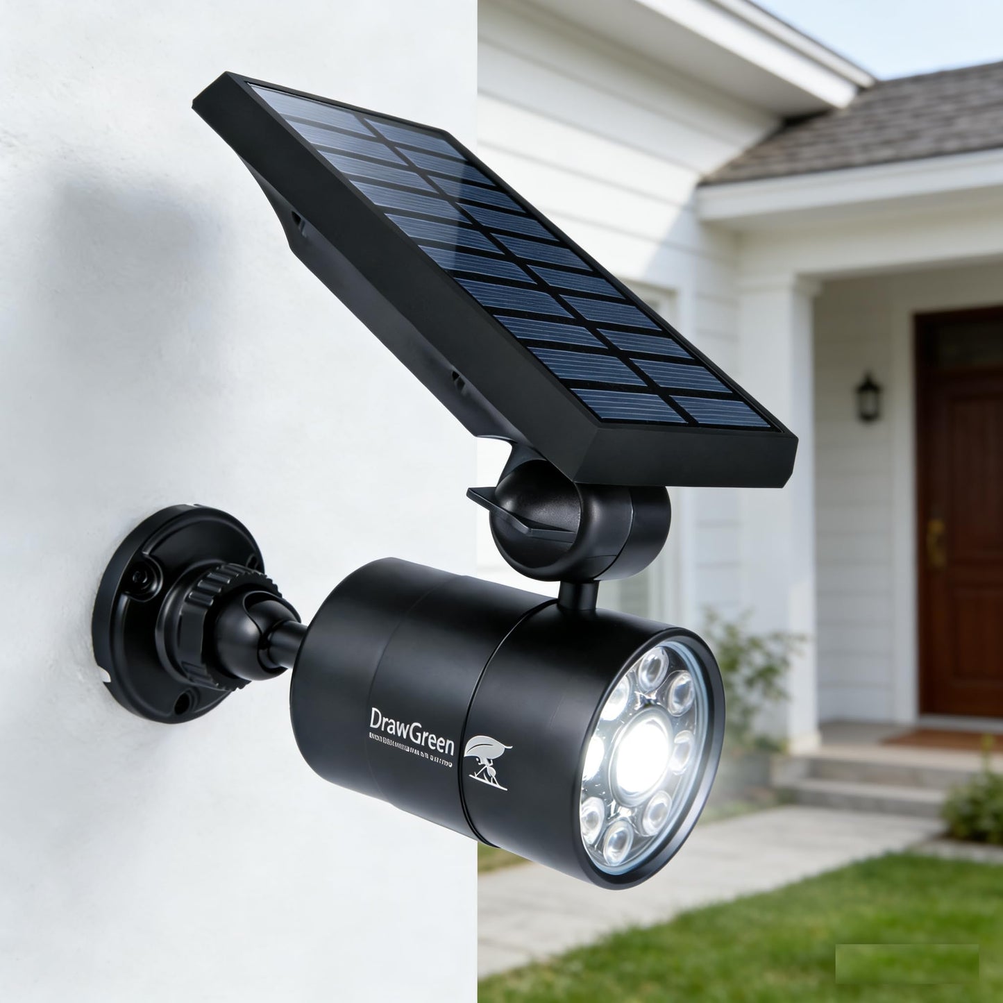 Solar Motion Lights for Outside Aluminum case(Not plastic), Outdoor Solar Flood Security Spot lights 1400LM 9W LED(130W Equ.) Garden Step Deck Patio