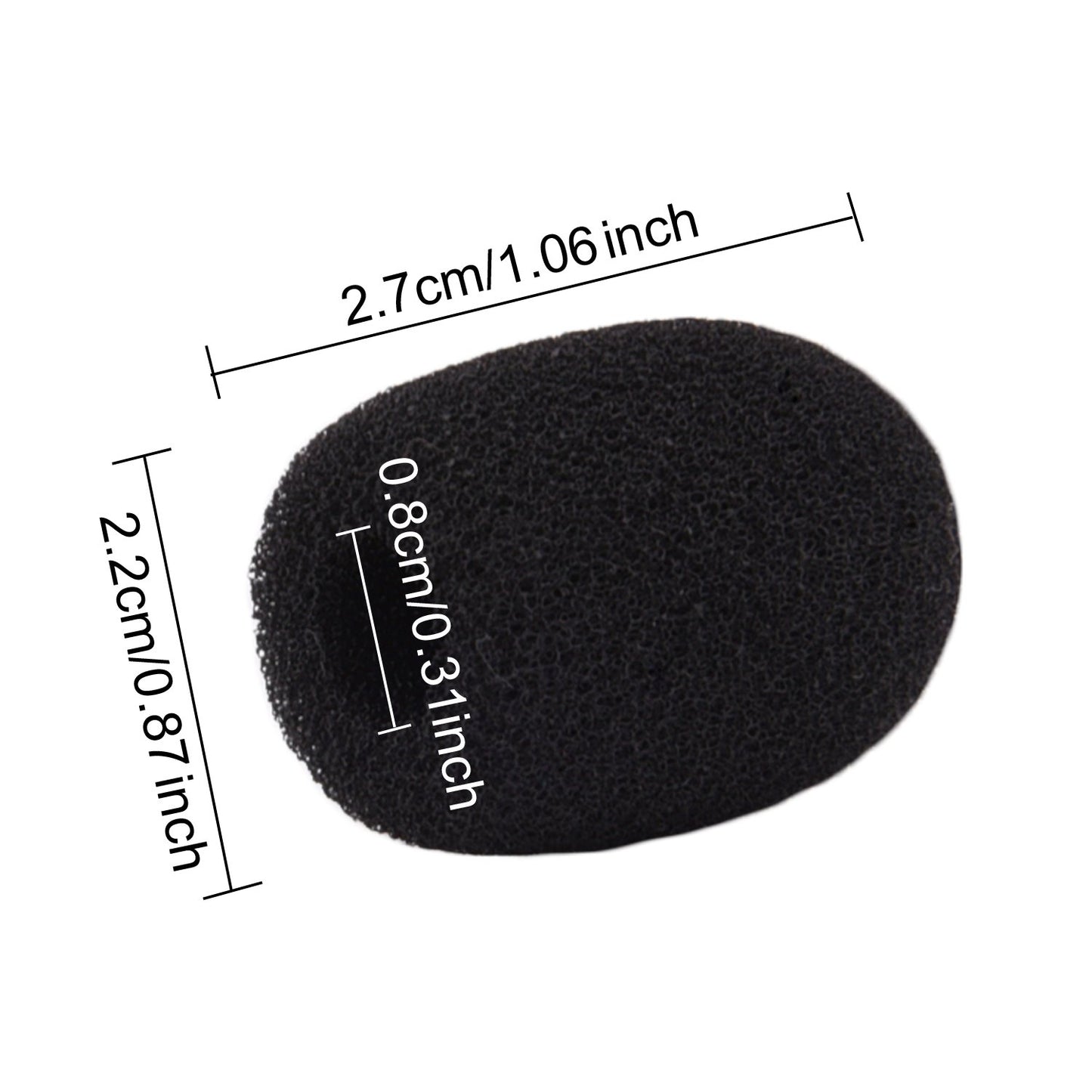 Sunmns 10 Pack Mini Small Size Lapel Headset Microphone Windscreen Foam Cover, Black