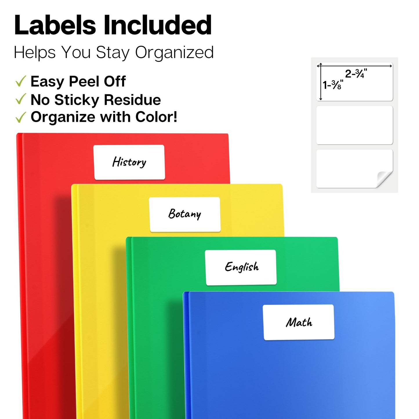 Dunwell Plastic 2 Pocket Folders with 3 Prongs, (12 Pack, Assorted Colors), Tear-Resistant, Long Lasting Acid-Free Poly 3-Clasp Folders