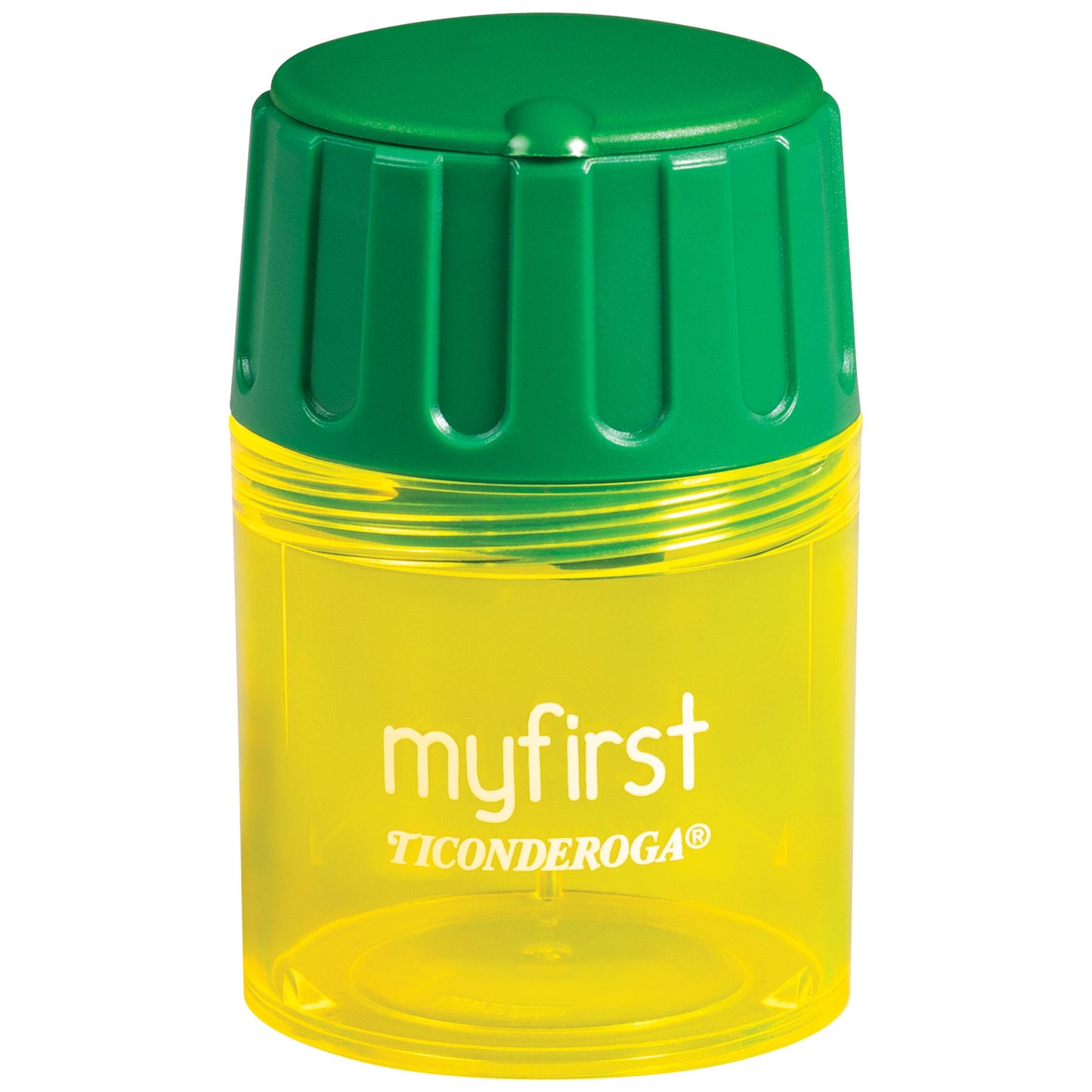 Ticonderoga My First Pencil Sharpener, 1 Hole, Large Barrel, Yellow/Green