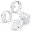 45W iPhone 17 16 Pro Max Charger Fast Charging, 2Pack Dual Port USB C Fast Charger Block with 6FT USB C to C Woven Cable for iPhone 17 Pro Max/17