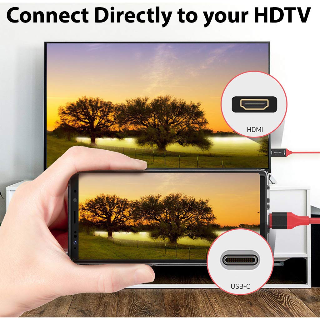 VOLT+ USB C to HDMI Cable, 6FT, 4K, Thunderbolt 3/4 USB C HDMI Adapter Compatible for Samsung Galaxy S6 to S23, Chromebook, Samsung Tabs, MacBook