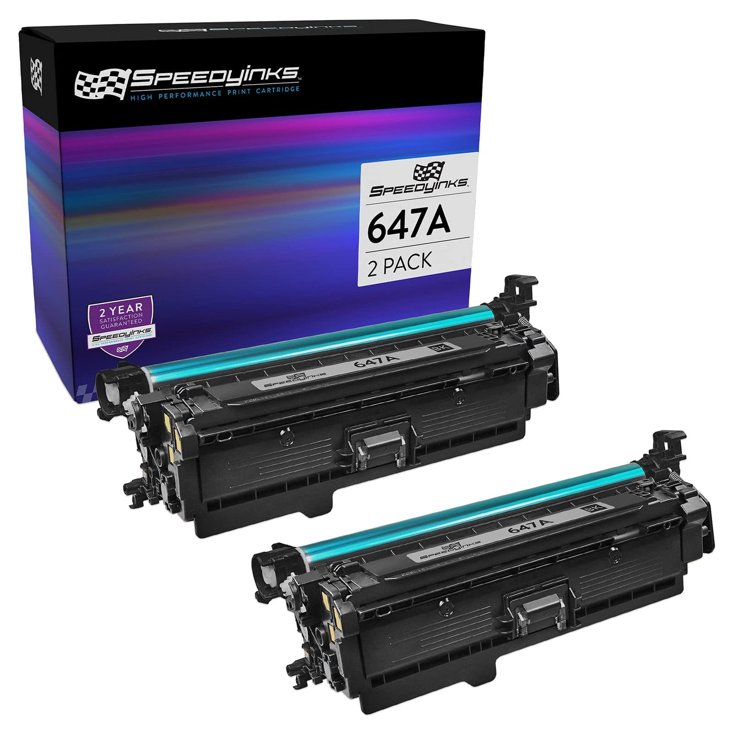 SPEEDYINKS Remanufactured Replacement Toner Cartridges Compatible with (Black, 2-Pack) for HP 647A CE260A Works with Printers Color LaserJet: CP4025