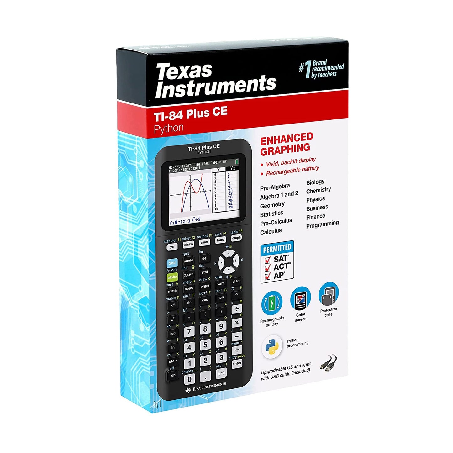 Scientific Python Graphic Calculator, Folima TI-84 Plus CE Color Graphing Instruments, Black 7.5 Inch