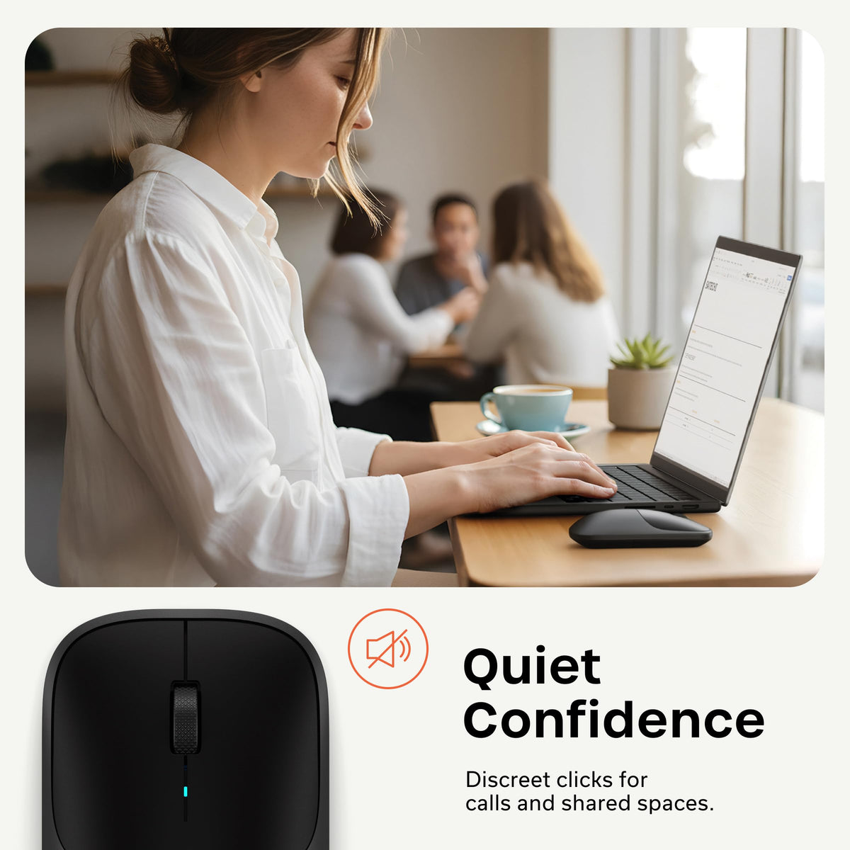Satechi Slim EX Wireless Mouse, Bluetooth & 2.4 GHz, Space Black