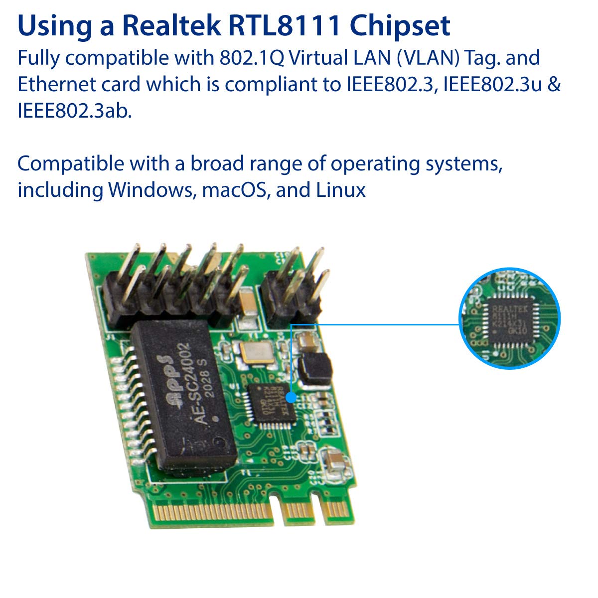 M.2 Gigabit Ethernet Module - GigaLAN 1000BASE-T M.2 A+E Key NIC Modules