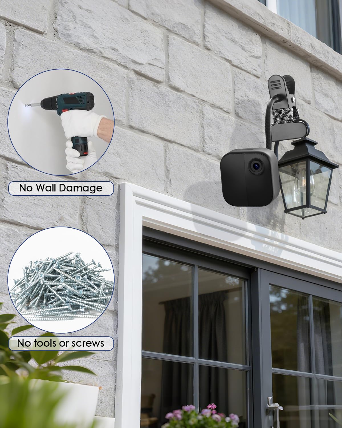 2 Pack Flexible Clip Clamp Mount Compatible with Blink Outdoor 2K+/ Outdoor 4/(3rd Gen) XT3/Blink XT/XT2/Mini, Clip Holder with 7.8 inches Gooseneck