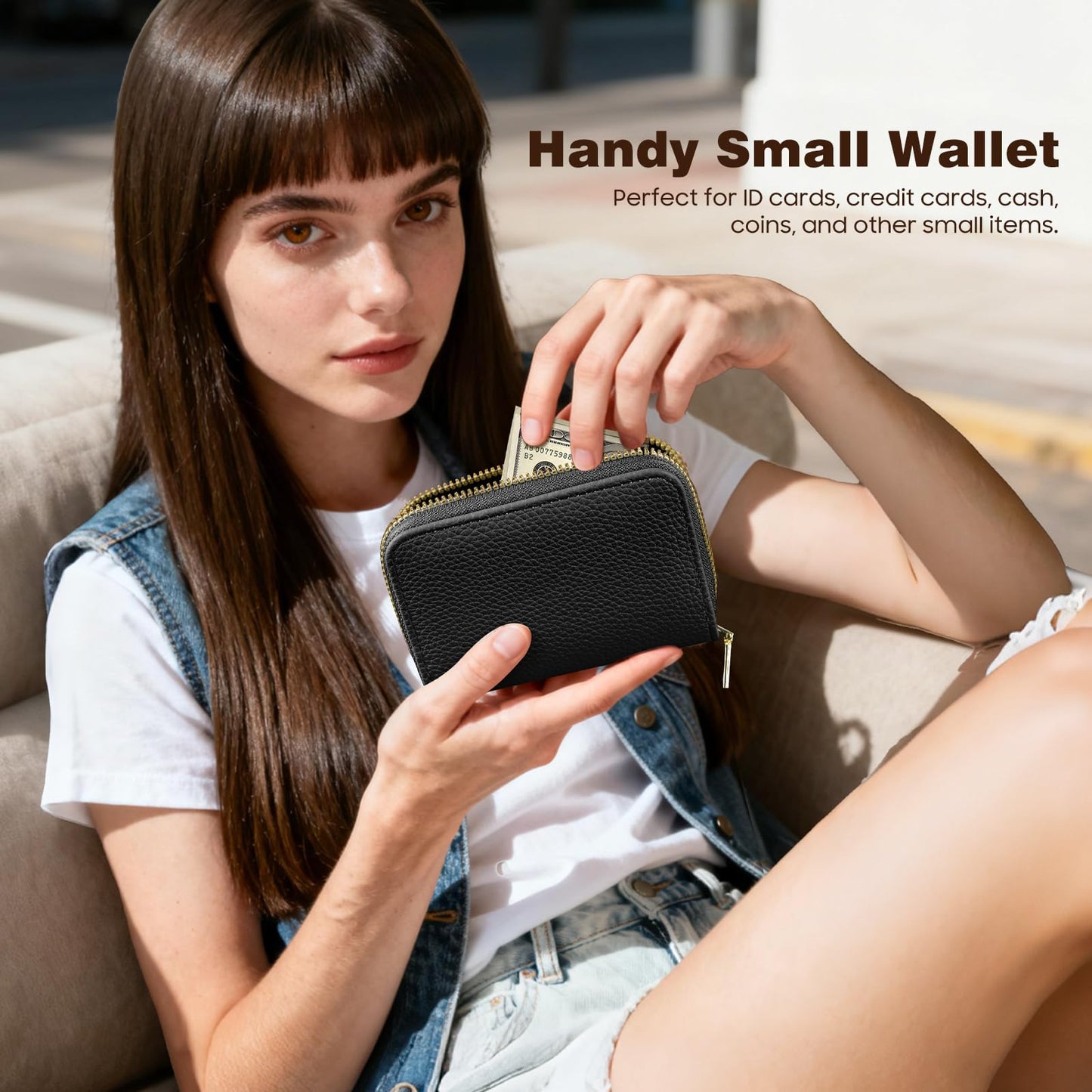 TiMOVO Phone Lanyard, Strap with Leather Wallet Pouch, Universal Crossbody Phone Lanyard Adjustable Neck Strap, Compatible with Most Smartphones