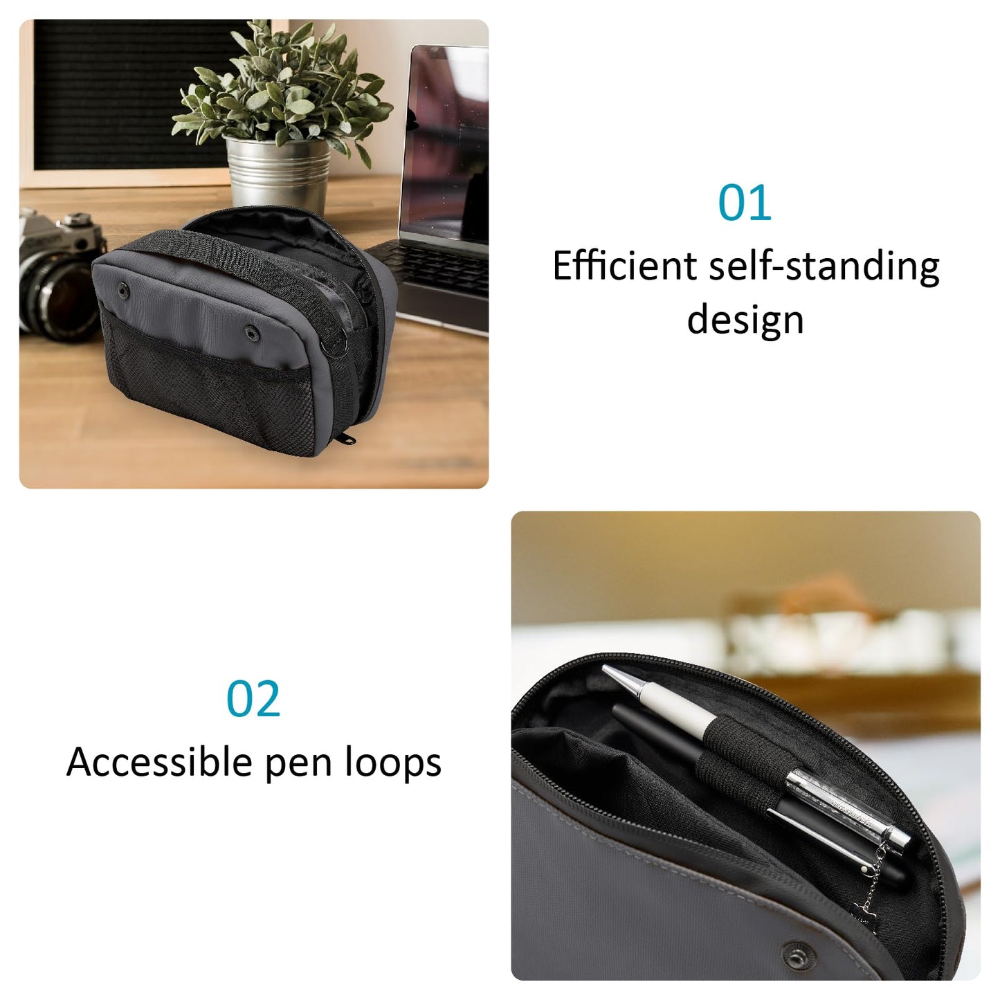 AZG GO Travel Organizer Pouch Electronic Accessories Carry Case Waterproof Double Layers All-in-One for Cord, Phone, Airpods, USB Flash Drive for Men