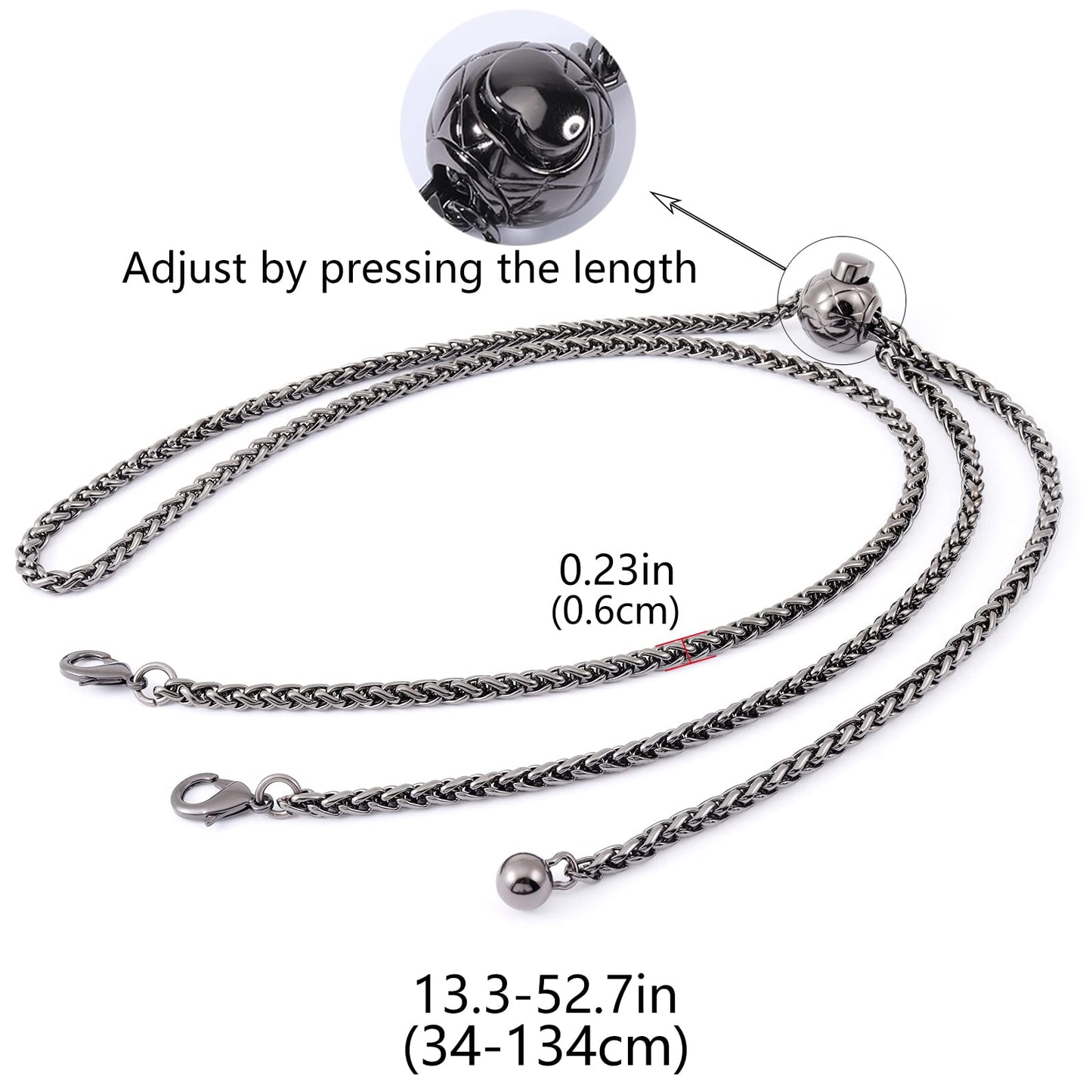 BAIXUEJI Portable Crossbody Phone Lanyard - Adjustable Metal Chain Case