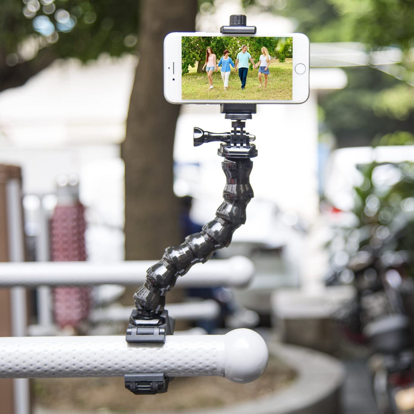 Suptig Phone Holder Desk Gooseneck Mount, Cell Phone Clamp Clip for Pole, Mount Stand, Compatible for iPhone 17 iPhone 16 Plus 15 Pro 14 Plus Xs Max