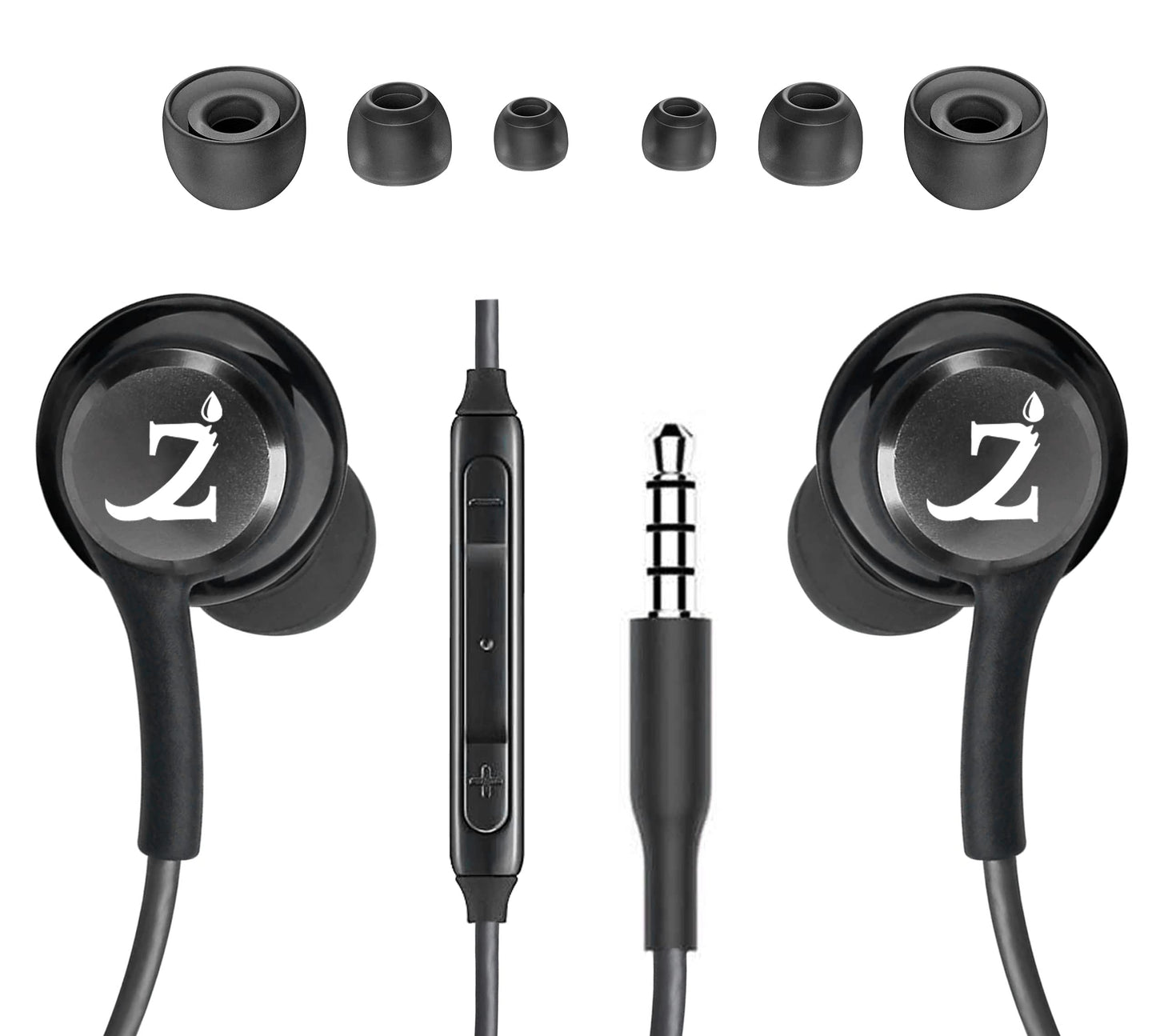 ZAMZAM PRO 3.5mm(1/8inch) Regular Plug Stereo Headphones with Hands-Free Built-in Microphone Buttons + Crisp Digital Titanium Clear Audio