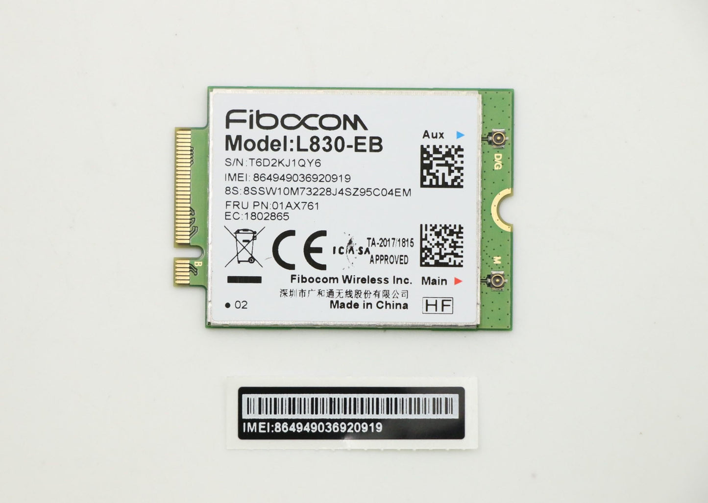 IMBXHZQ Compatible for 01AX761 Thinkpad X380 X390 Yoga P52s P43s P53s Fibocom L830-EB 4G Module