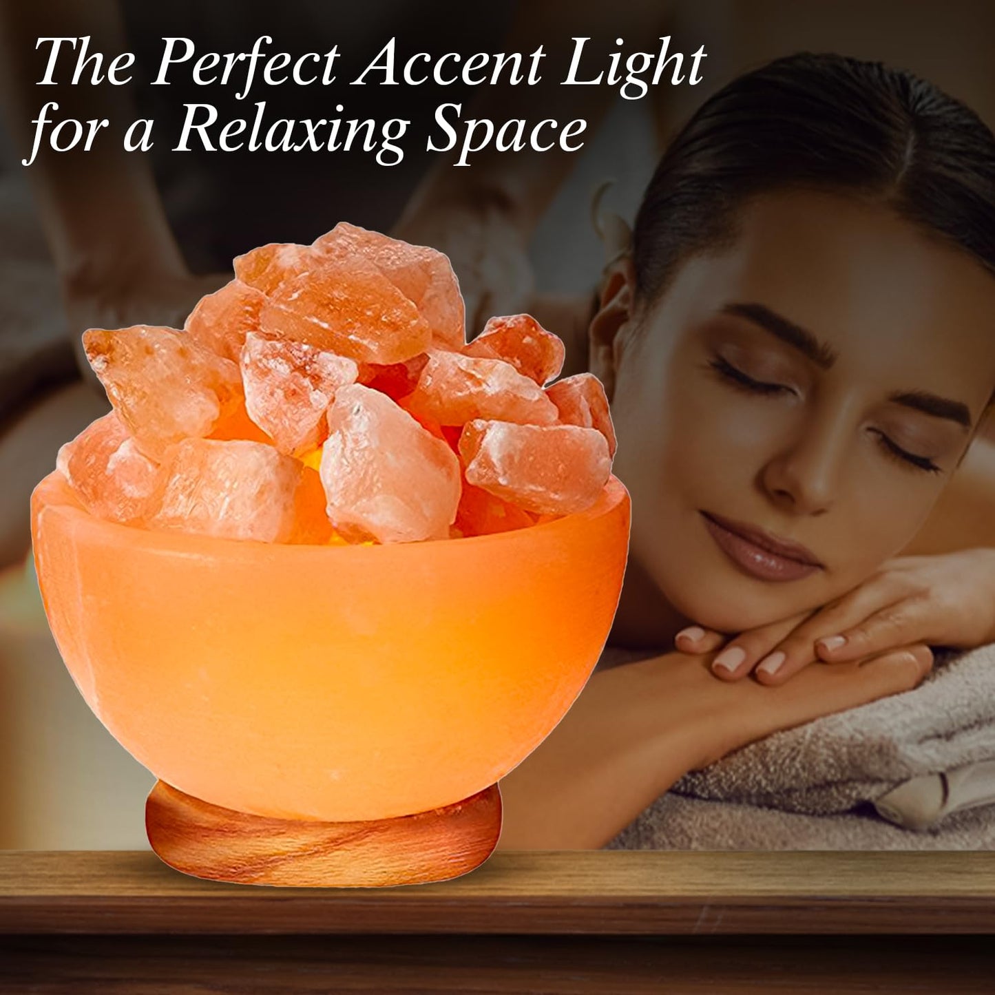 Himalayan Glow Pink Salt Bowl Night Lamp with Crystal Himalayan Salt Chunks | Hand-Carved Himalayan Salt Lamp for Air Purification and Relaxing