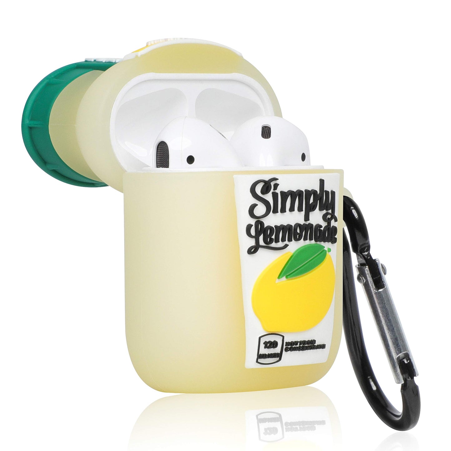 Oqplog for Airpod 2/1 Case - Yellow Lemonade, Food Design Cute 3D Cartoon Funny Kawaii for Airpods 1st 2nd Soft Silicone Cover Fashion Cool Fun