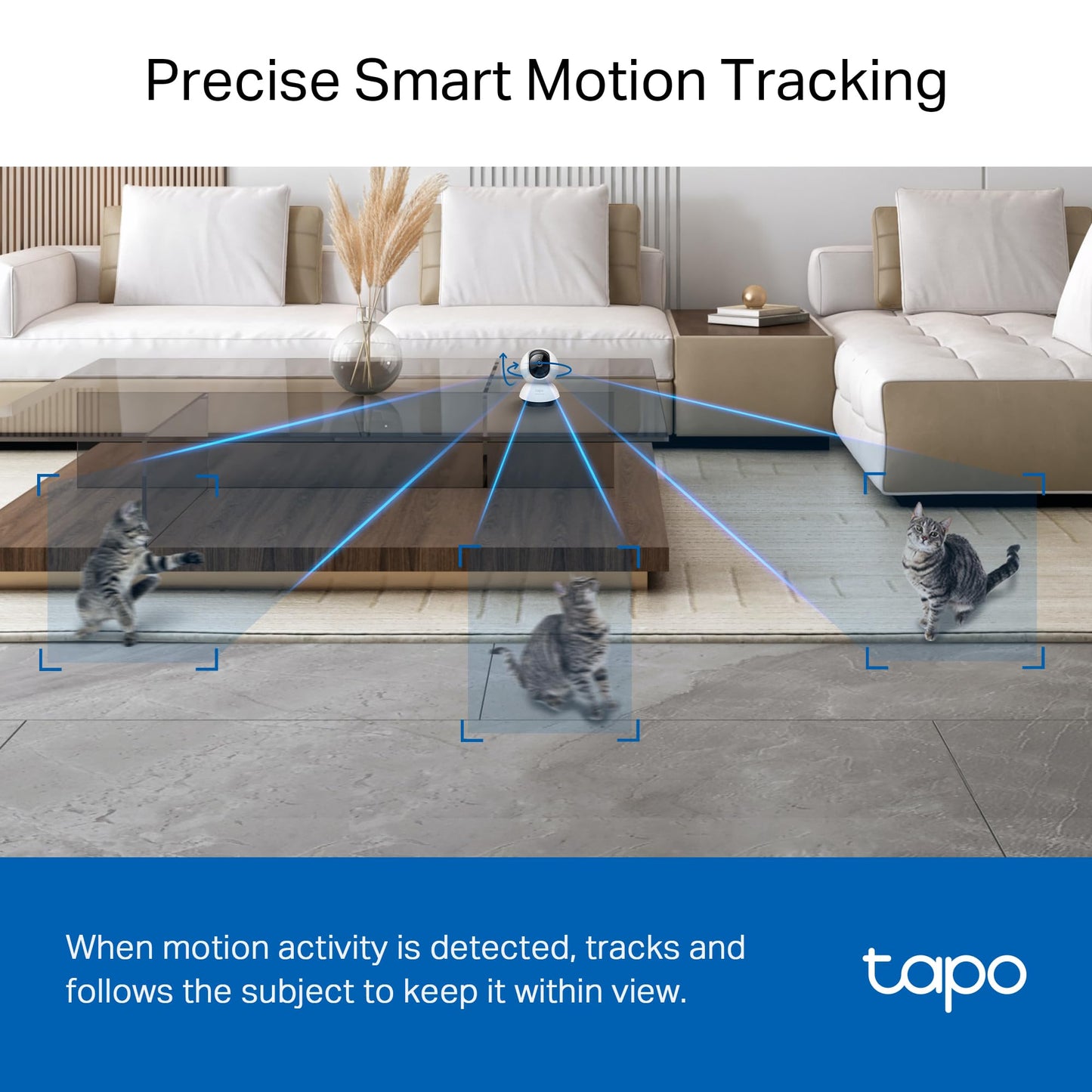 TP-Link Tapo 2K QHD Pan/Tilt Security Camera for Pet Camera, Baby Monitor, Motion Detection, Motion Tracking, 2-Way Audio, Night Vision, Cloud &SD