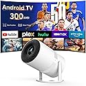 4K Projector with 5G WiFi and Two-Way Bluetooth, Native 1080P Portable Outdoor Movie Projector with Projector Screen, Mini Projector Compatible