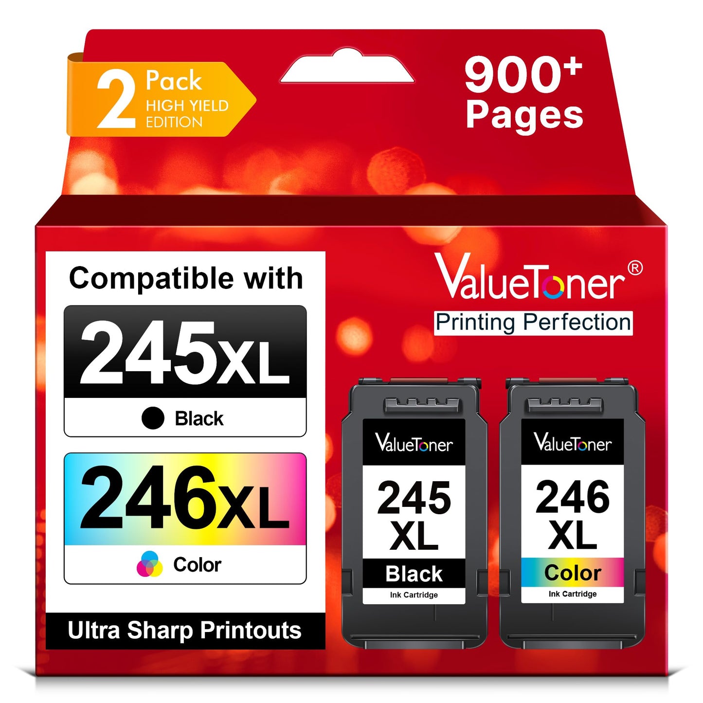 Valuetoner 245XL Ink Cartridge Replacement for Canon 245XL 246XL Combo Pack