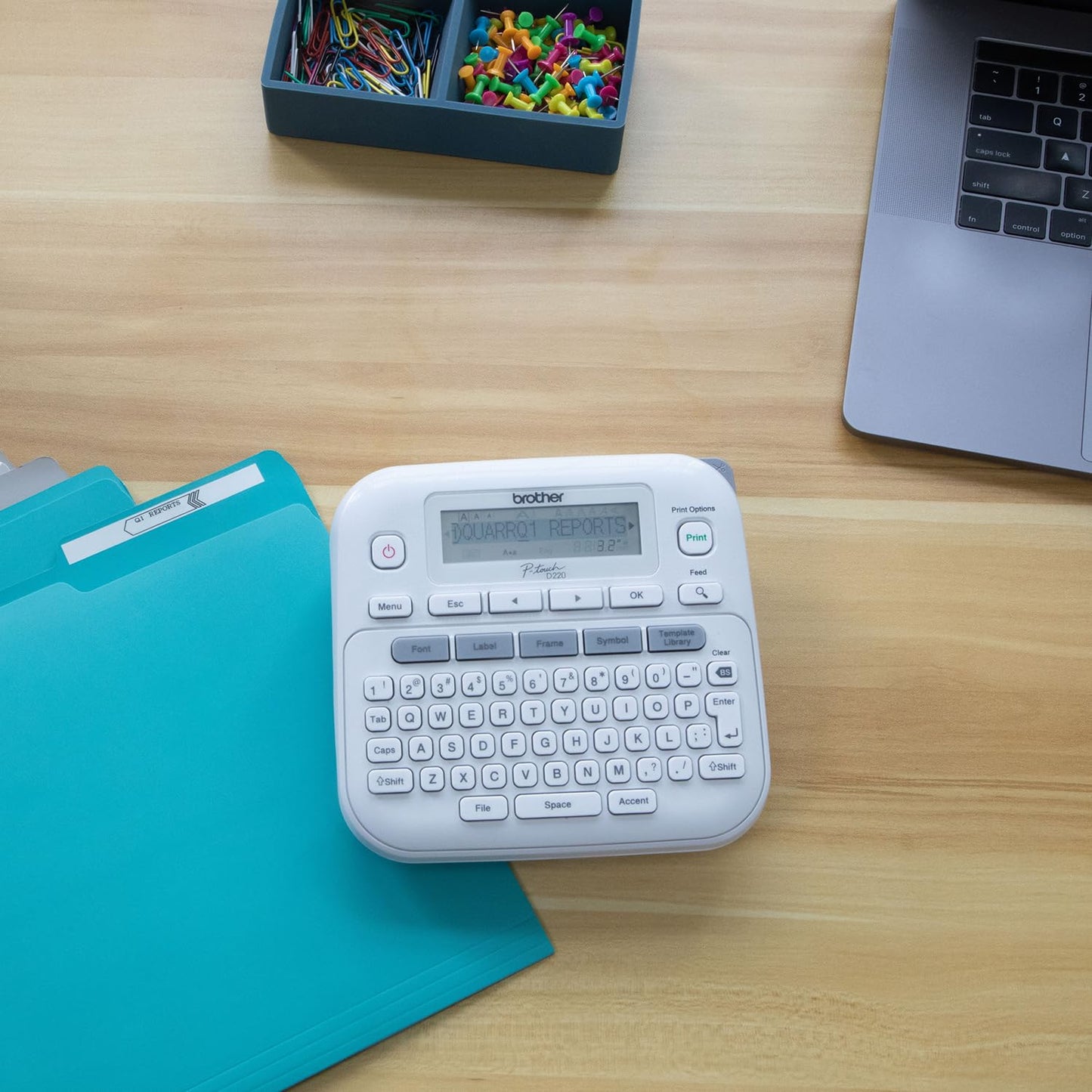 Brother P-Touch Label Maker, PTD220, Thermal, Inkless Printer for Home & Office, Portable & Lightweight, QWERTY Keyboard, One-Touch Keys & 25 Pre-Set