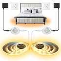 Taormey Motion Activated COB LED Strip Bed Lights, 2 x 6.56Ft Warm White COB LED Strip Motion Sensor Under Bed Lights,12V Dimmable Motion Sensor Night