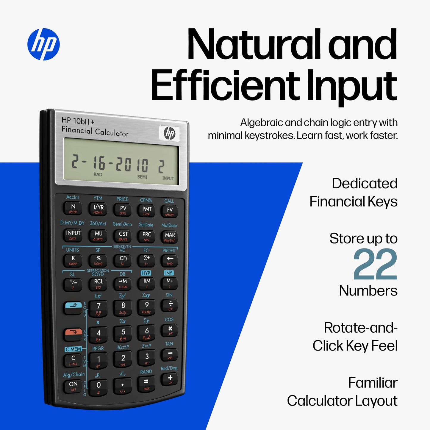 HP 10bII+ Financial Calculator - 100+ Functions for Business, Finance, Accounting, Statistics & Algebra - College & High School Calculator, Exam