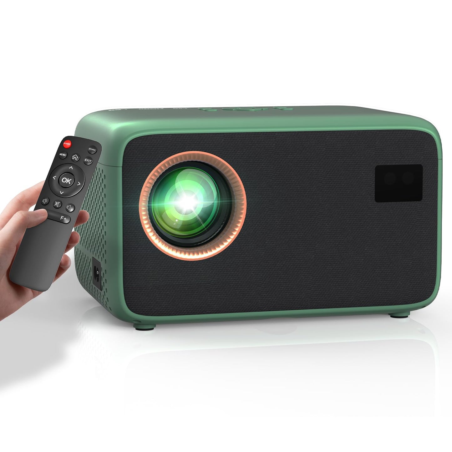 ?Electric Focus?Mini Projector with WiFi and Bluetooth, Portable Movie Projector with Zoom Function, Compatible with Phone/TV