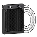 Clyxgs Water Cooling Radiator, 12 Pipe Aluminum Heat Exchanger Radiator with Tube for PC CPU Computer Water Cool System DC12V 120mm
